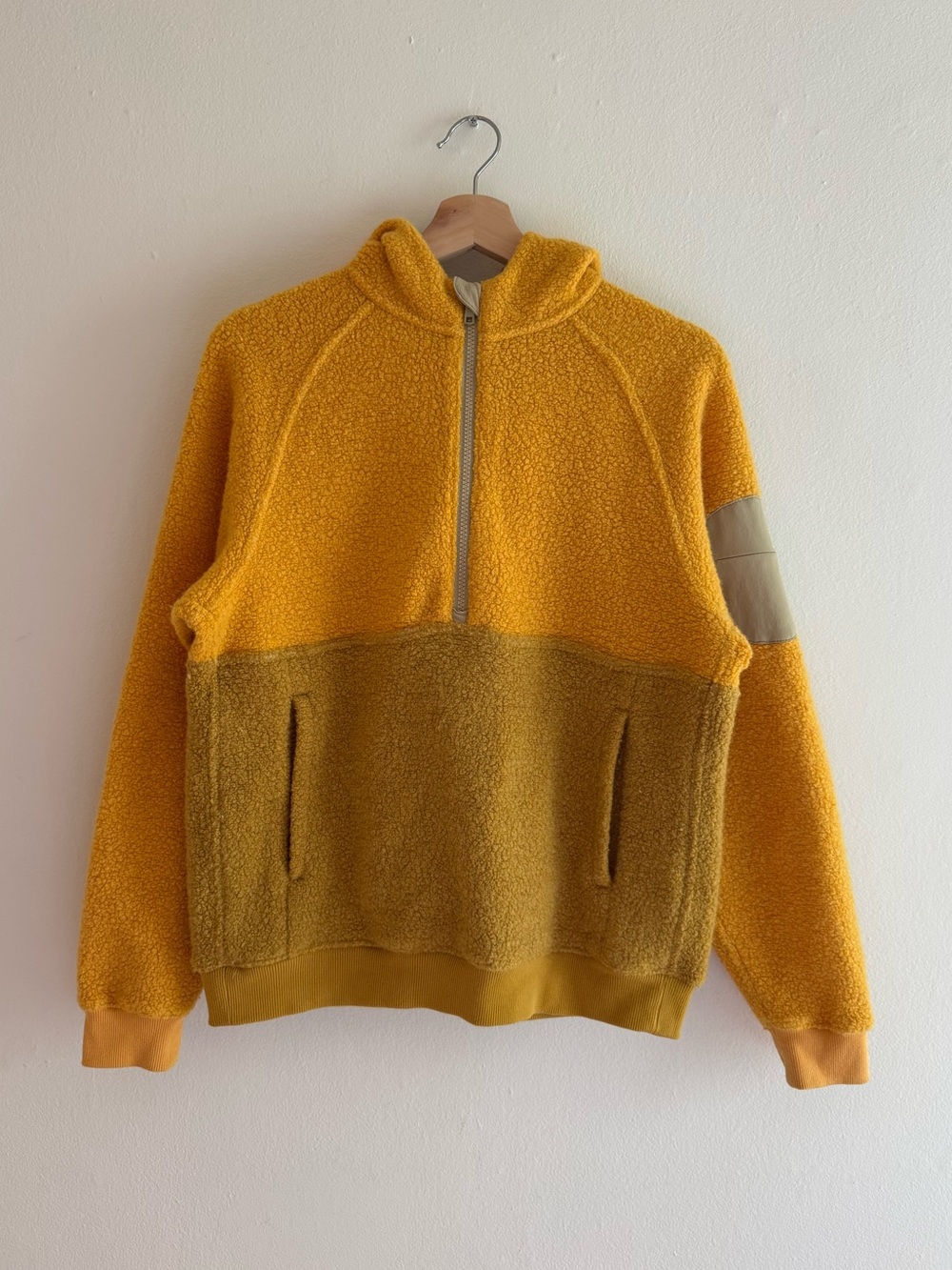 Outdoor Voices megafleece half zip hoodie wool blend small